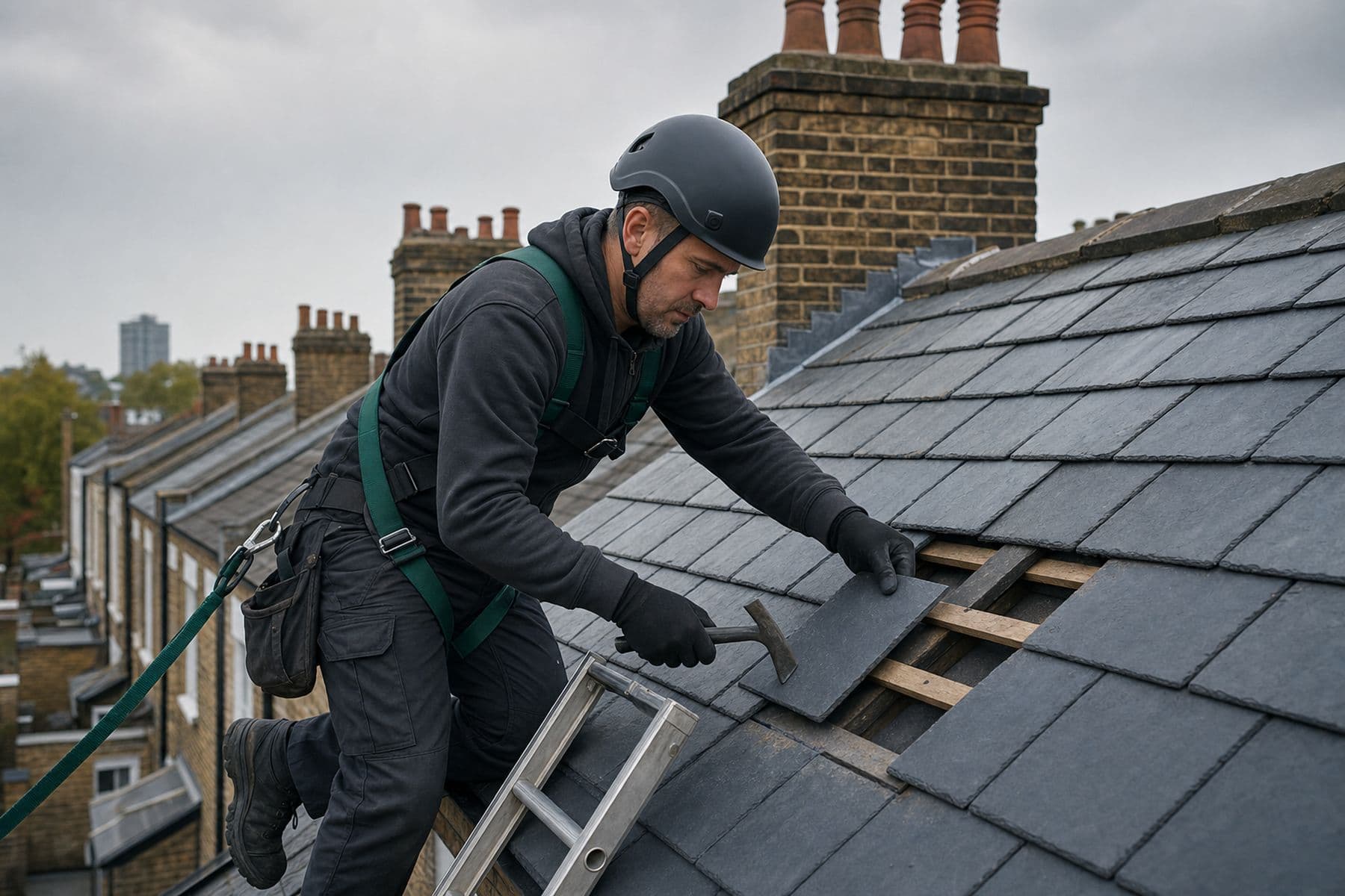 Roofing — GEM operative at work on a London property