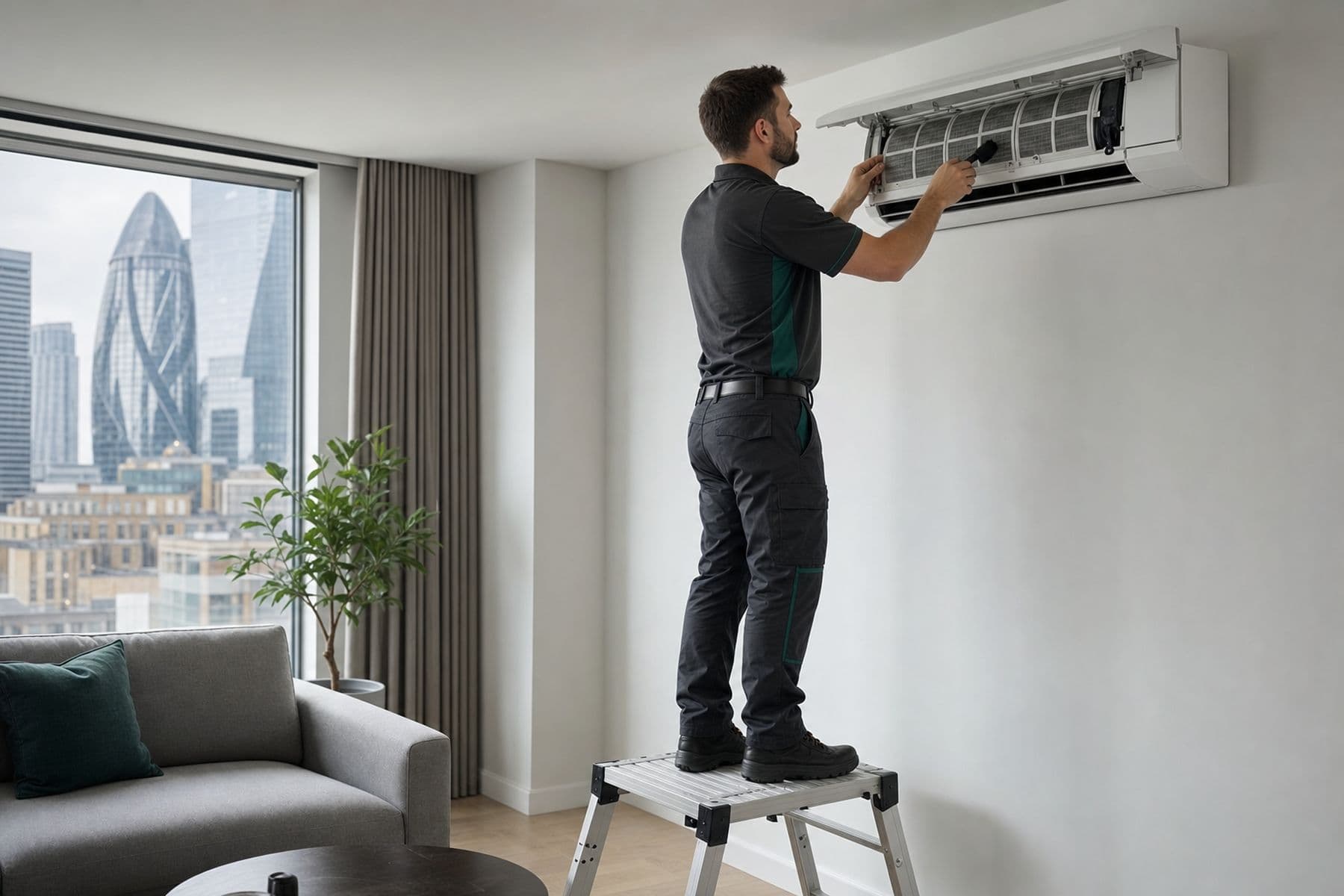 Air Conditioning — GEM operative at work on a London property